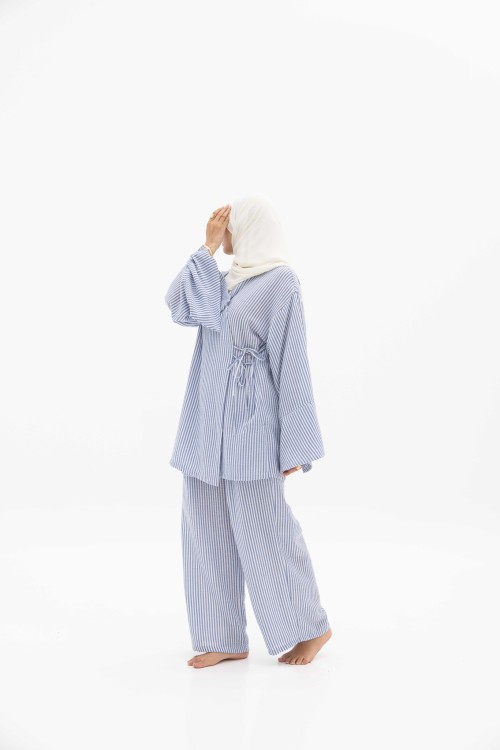 Ensemble Océane rayé blue