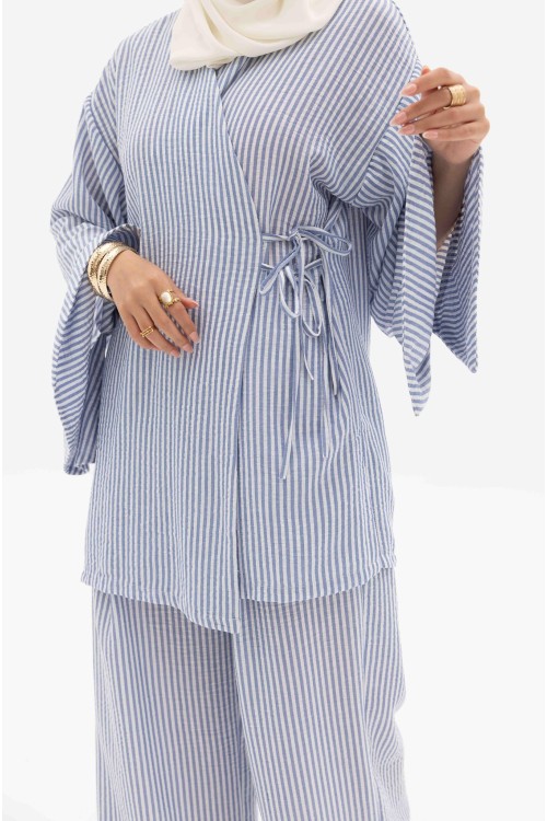 Ensemble Océane rayé blue