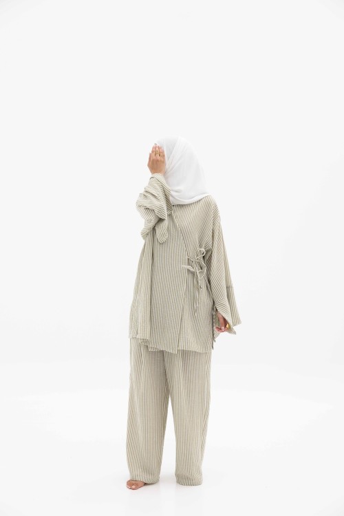 Ensemble Océane rayé olive