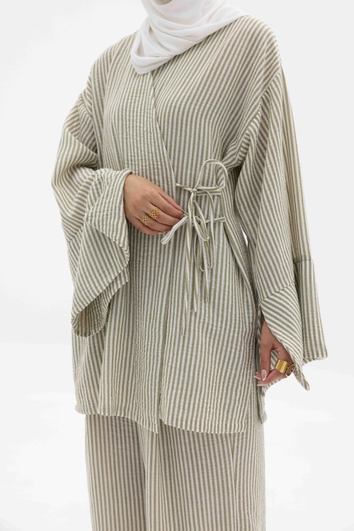 Ensemble Océane rayé olive