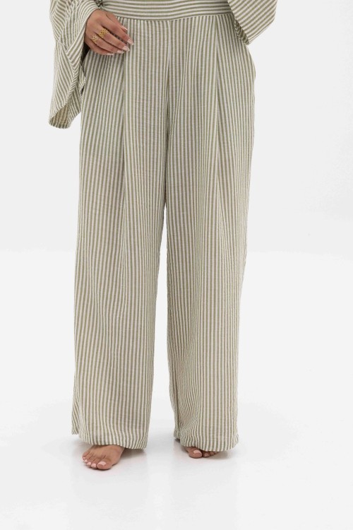 Ensemble Océane rayé olive