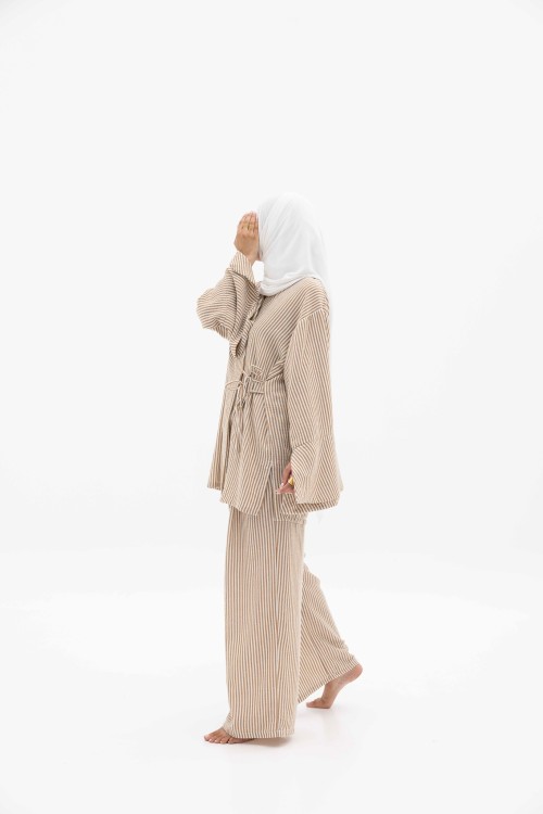 Ensemble Océane rayé terra