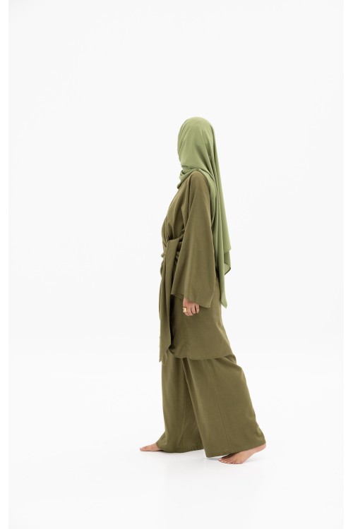 Ensemble Anita en lin olive