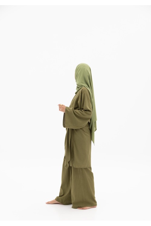 Ensemble Anita en lin olive
