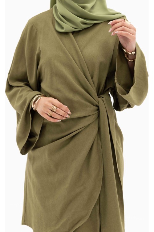 Ensemble Anita en lin olive