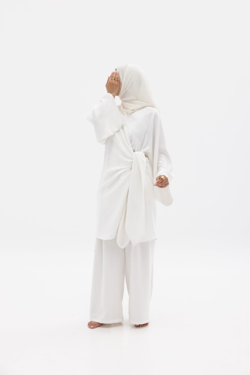 Ensemble Anita en lin blanc