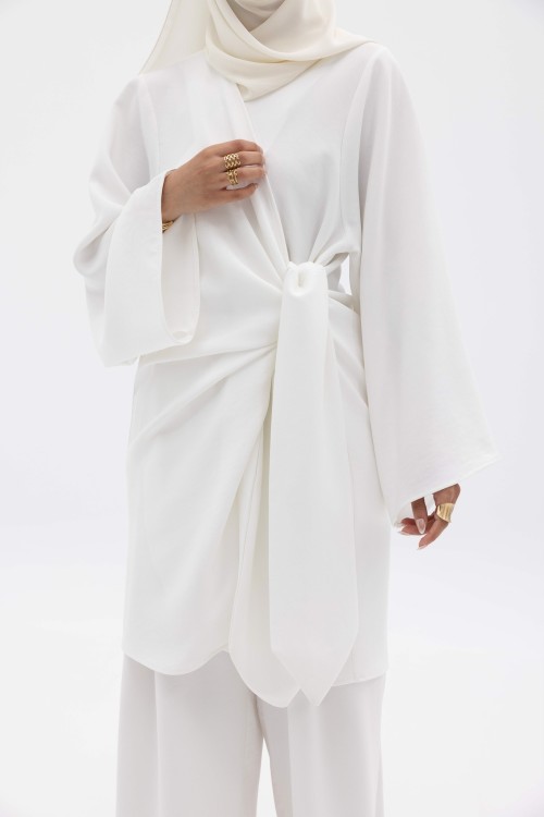 Ensemble Anita en lin blanc