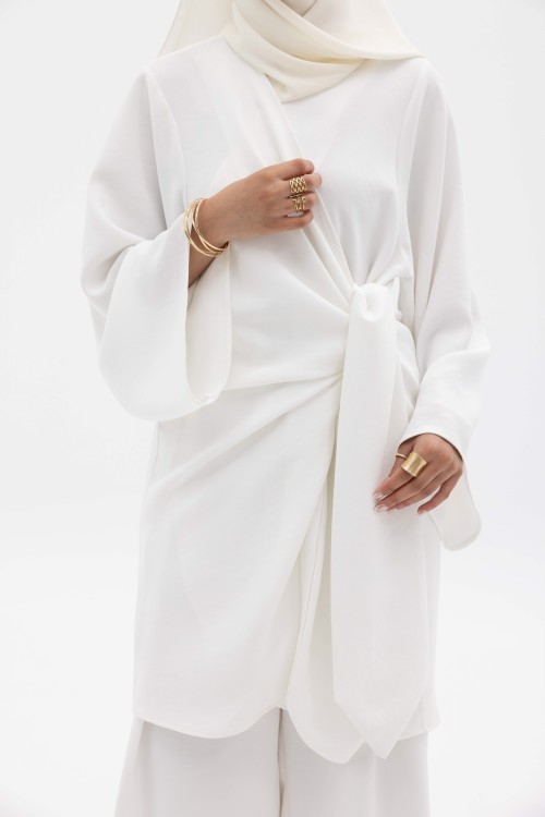 Ensemble Anita en lin blanc