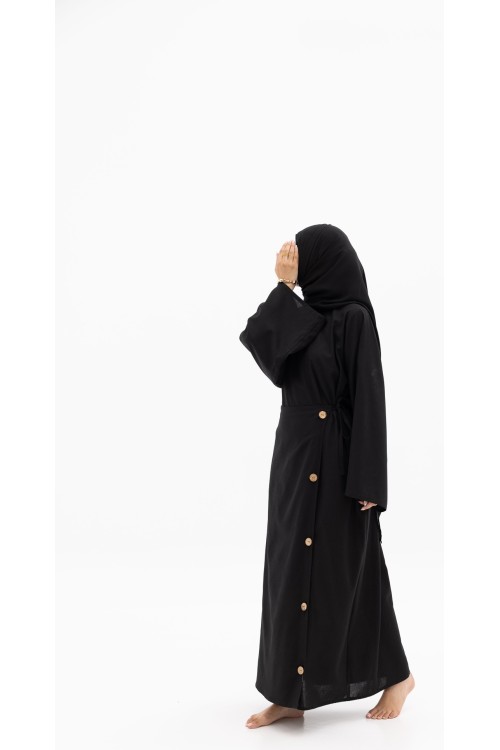 Robe Berta en lin Noir