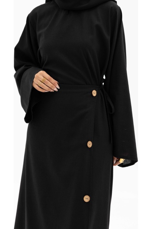 Robe Berta en lin Noir