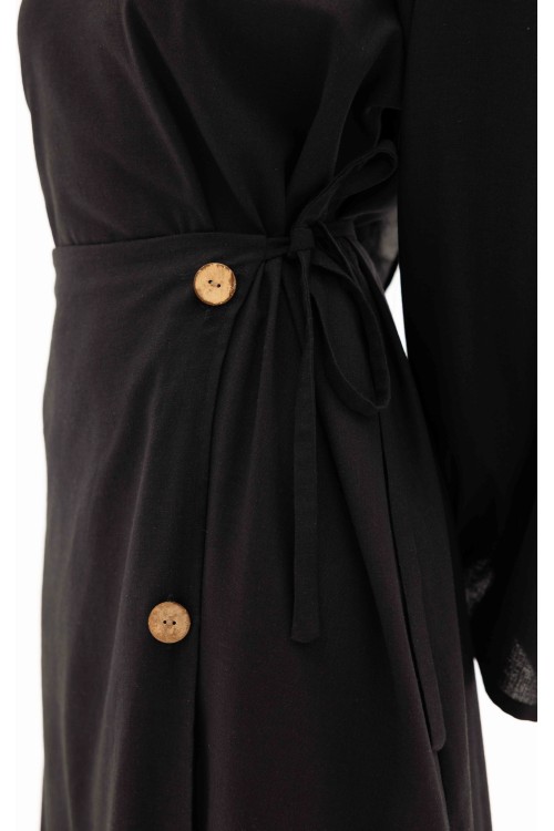 Robe Berta en lin Noir