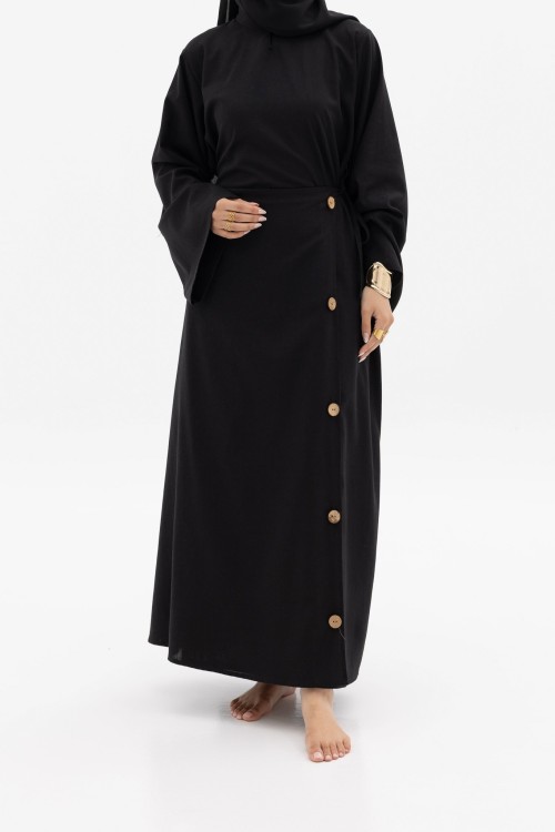 Robe Berta en lin Noir