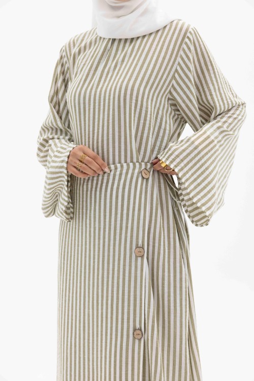 Robe Berta Rayée olive