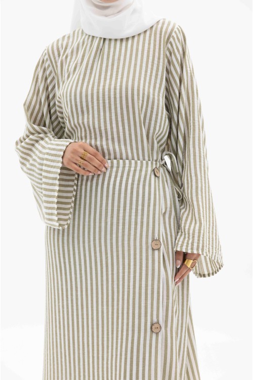 Robe Berta Rayée olive