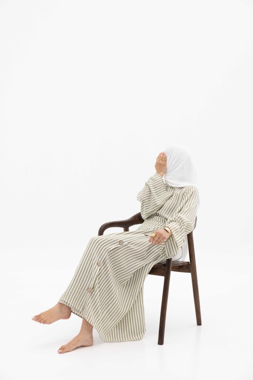 Robe Berta Rayée olive
