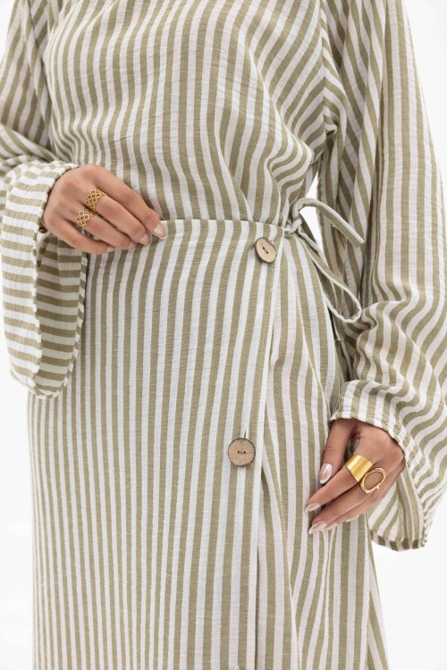 Robe Berta Rayée olive