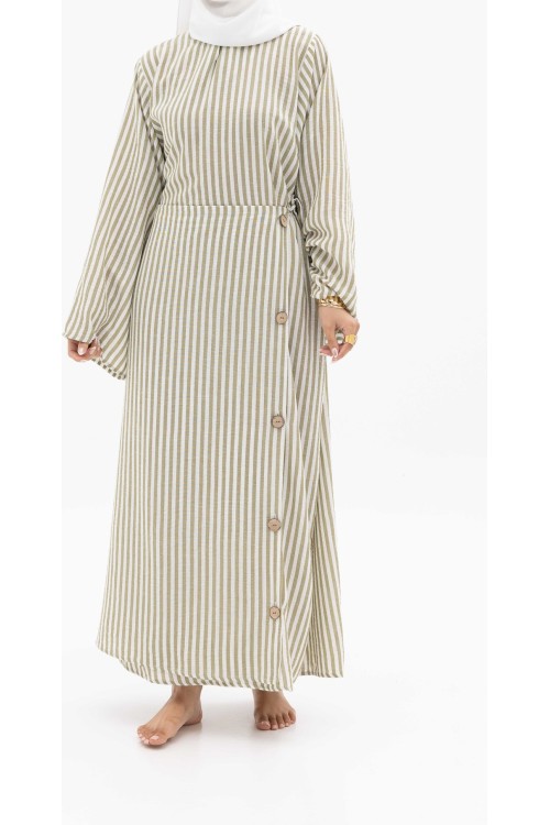 Robe Berta Rayée olive