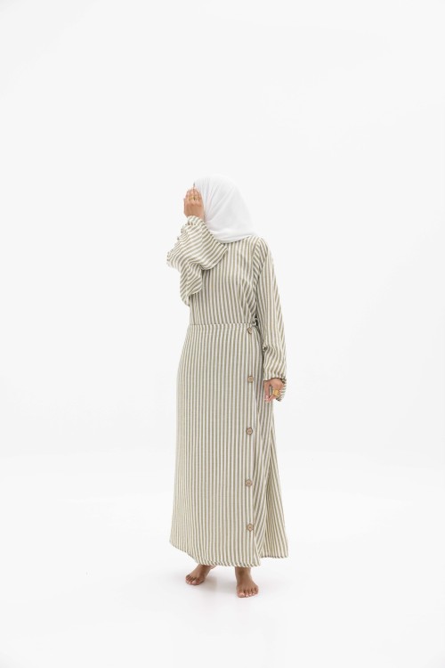 Robe Berta Rayée olive
