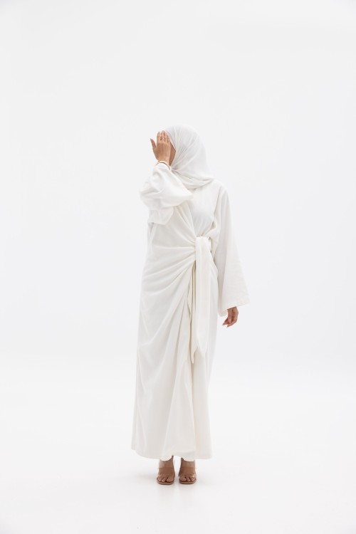 Robe Gabriela en lin blanc