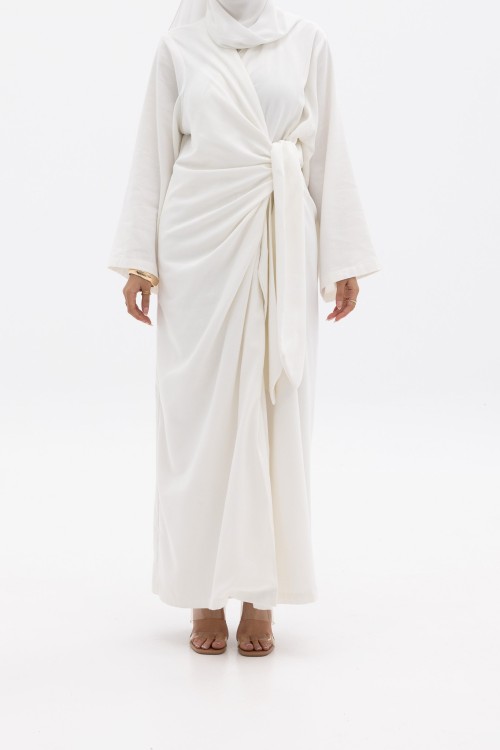 Robe Gabriela en lin blanc