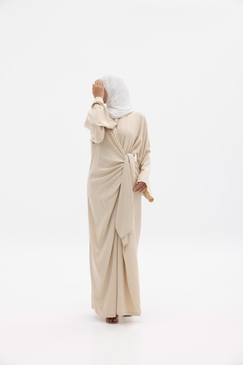 Robe Gabriela en lin beige