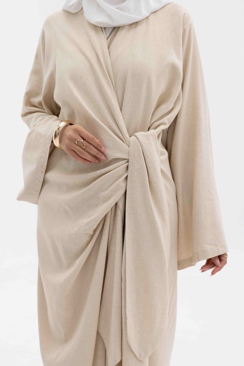 Robe Gabriela en lin beige