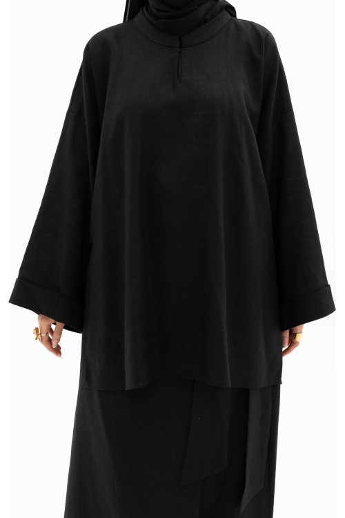 Chemise Lana en lin noir