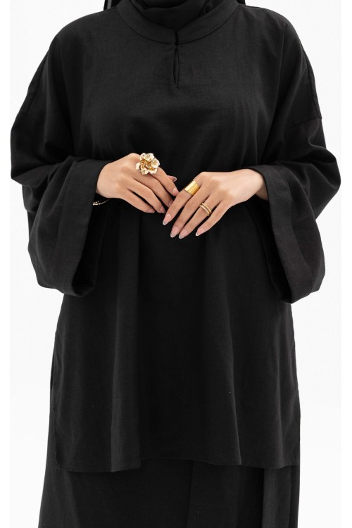 Chemise Lana en lin noir