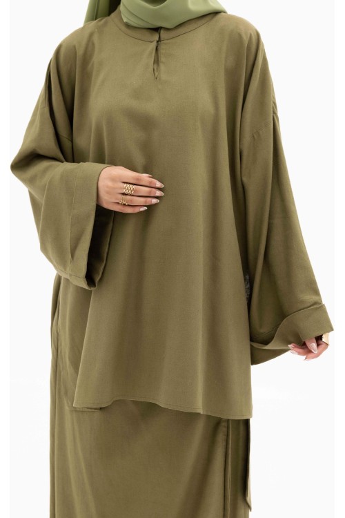 Chemise Lana En lin Olive
