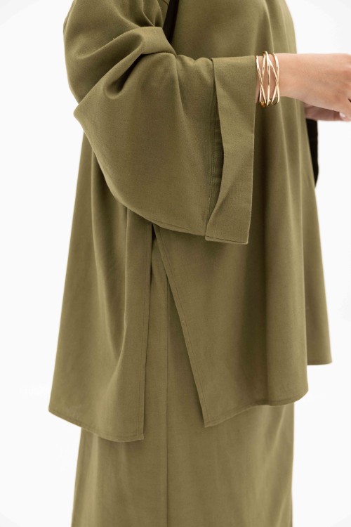 Chemise Lana En lin Olive