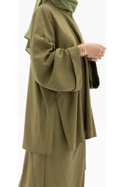 Chemise Lana En lin Olive