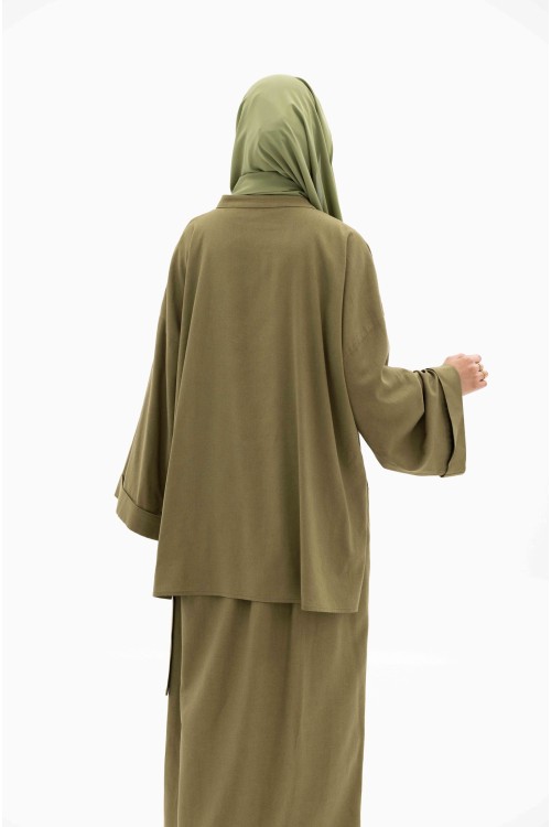 Chemise Lana En lin Olive