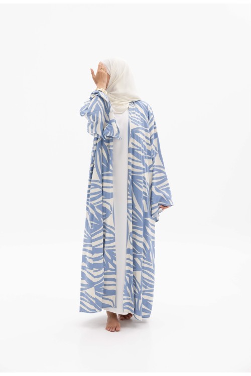 Abaya en lin Camila Bleu
