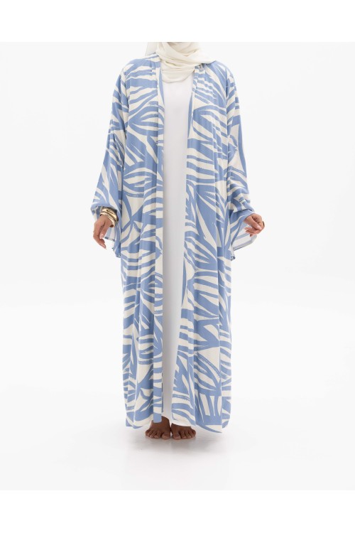 Abaya en lin Camila Bleu