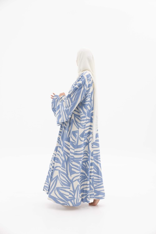 Abaya en lin Camila Bleu