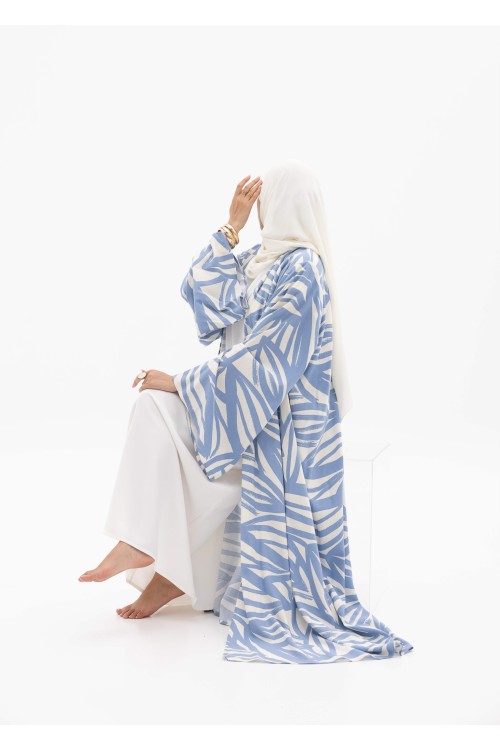 Abaya en lin Camila Bleu