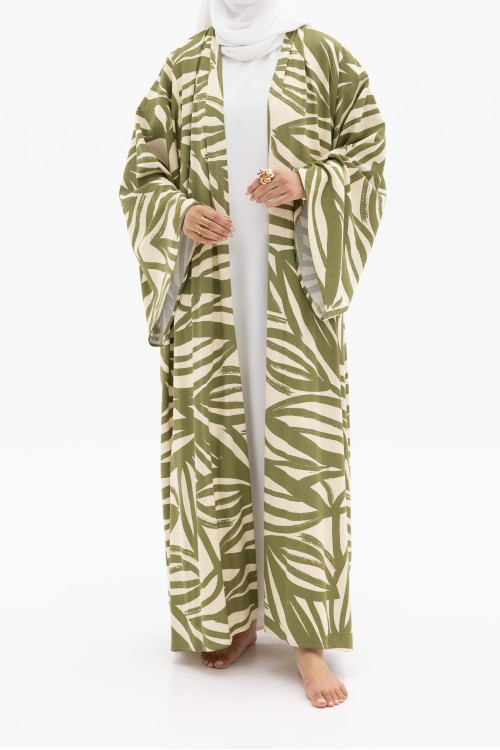 Abaya en lin Camila Olive