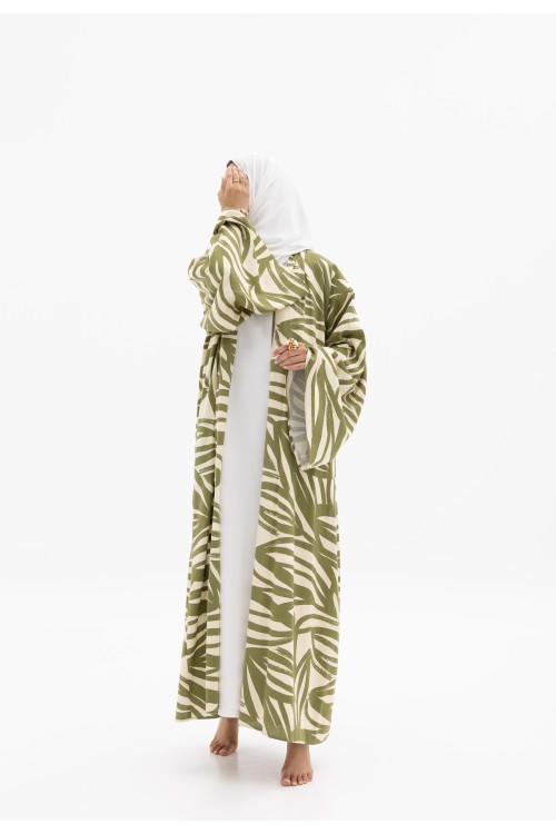 Abaya en lin Camila Olive