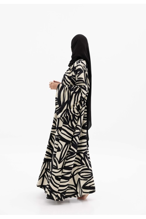 Abaya en lin Camila Noir