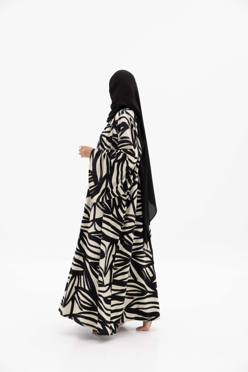 Abaya en lin Camila Noir