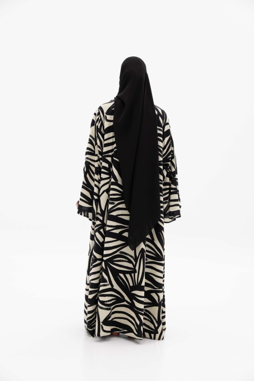 Abaya en lin Camila Noir