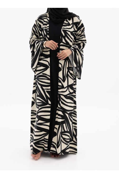 Abaya en lin Camila Noir