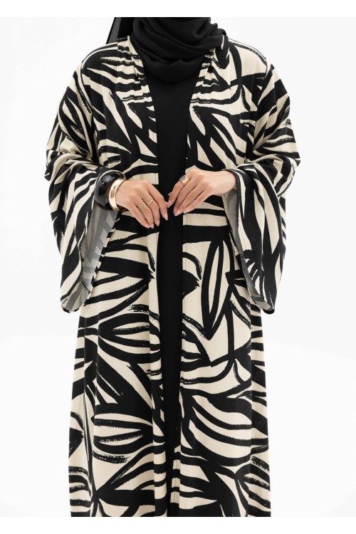 Abaya en lin Camila Noir