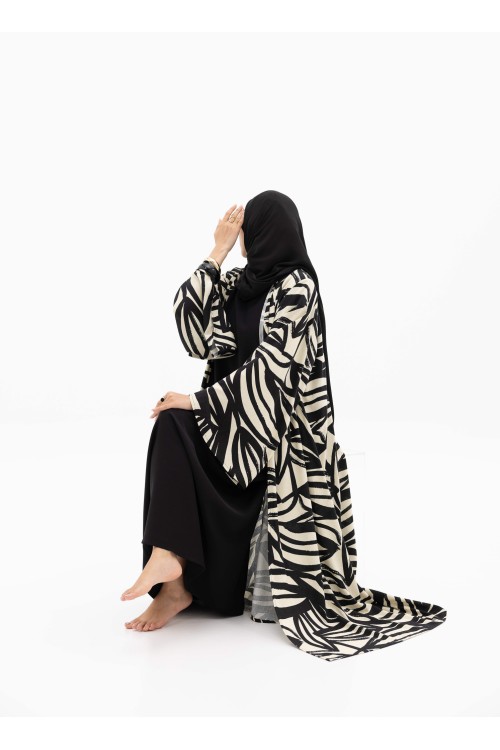 Abaya en lin Camila Noir