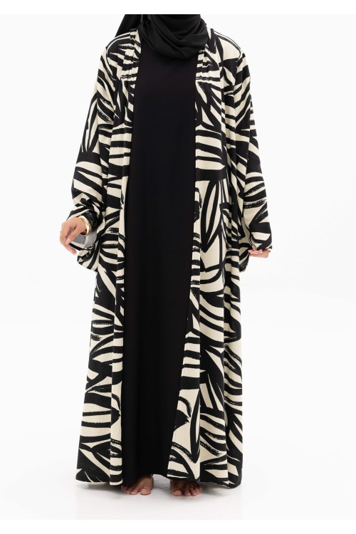 Abaya en lin Camila Noir