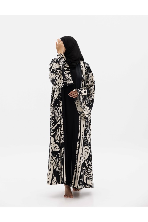 Abaya Flora Black&white