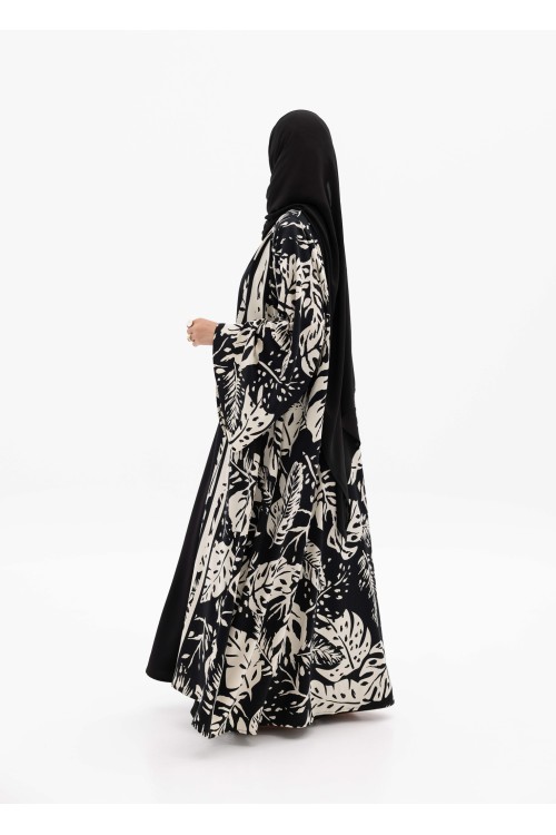 Abaya Flora Black&white