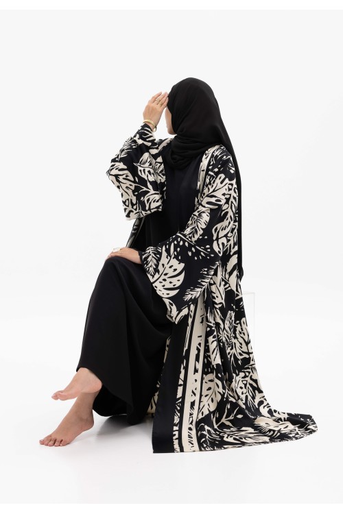 Abaya Flora Black&white