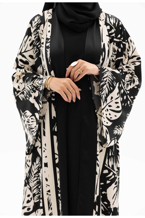 Abaya Flora Black&white