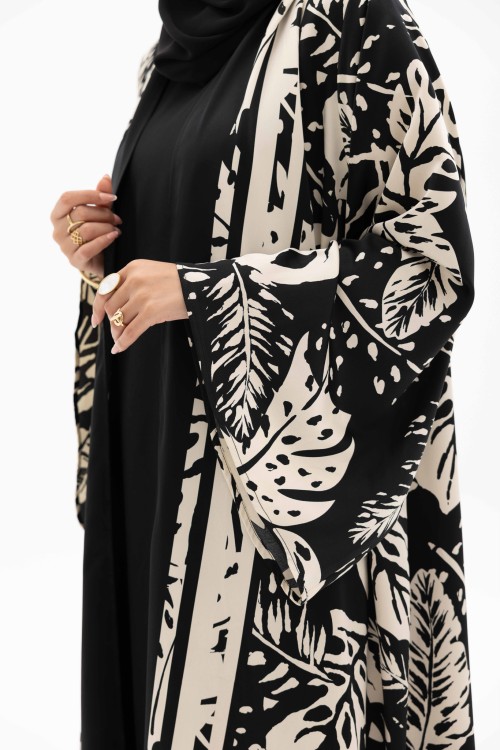 Abaya Flora Black&white